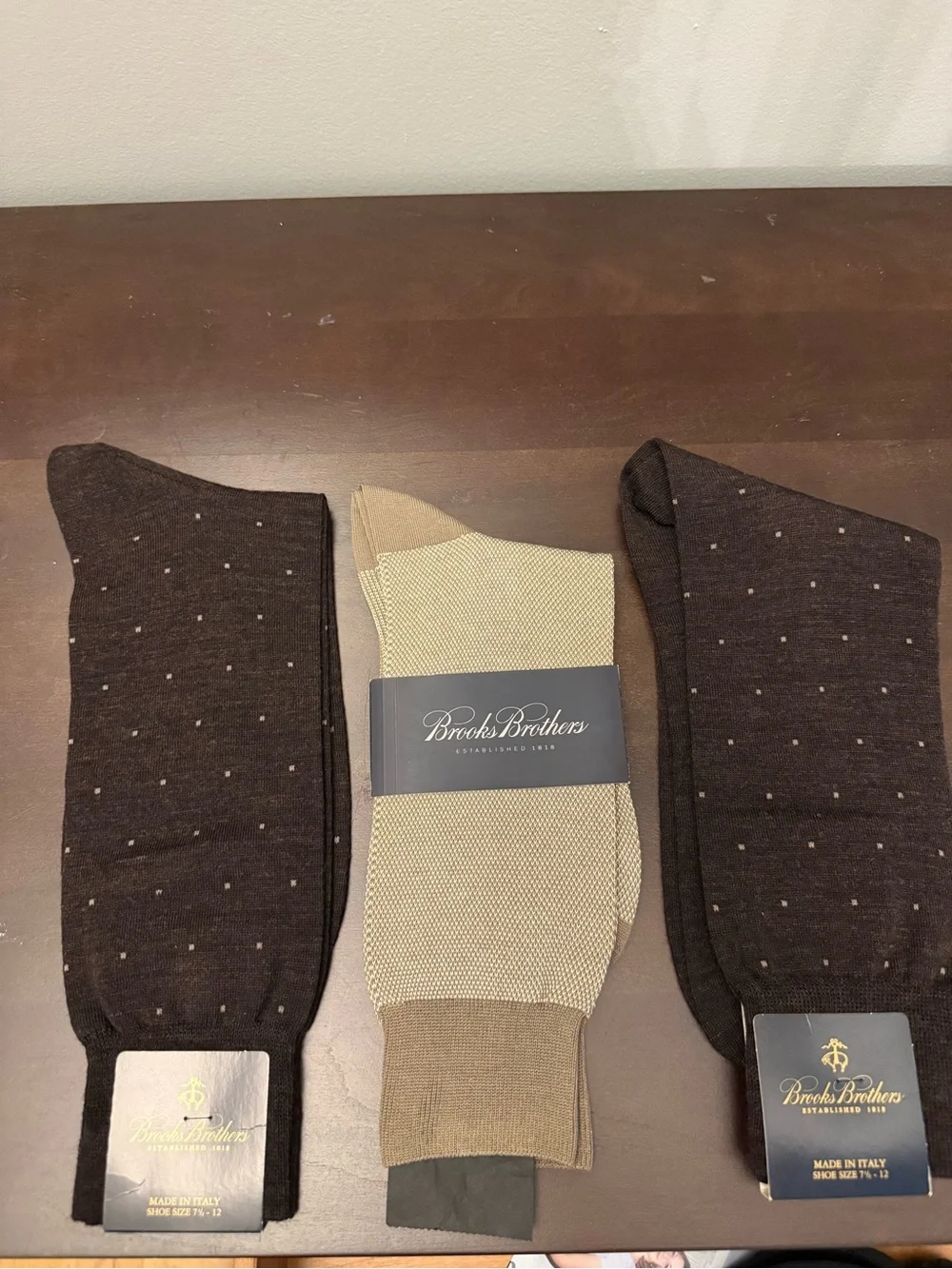 Brooks Brothers Men’s Dress Socks - Brown & Beige